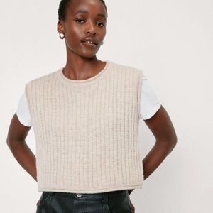 NWT NASTY GAL Ribbed Knitted Cropped Sweater Vest